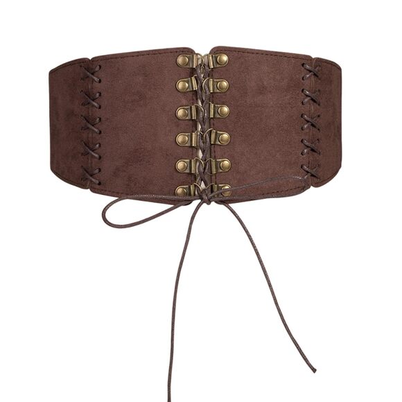 Χuоаz Accessories - 8645 Women Leather Corset Belt Elastic Stretch Wide Wasit Lace-up